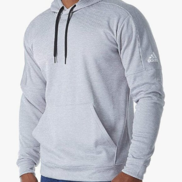 Adidas Men's Athletics Gray Climawarm Long Sleeve Drawstring Pullover Hoodie XL - Picture 13 of 13